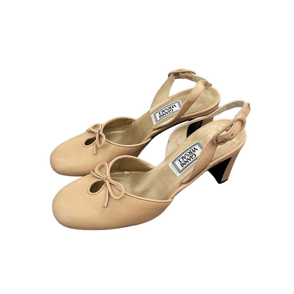 Gianni Versace Vintage Leather Ballet Bow Heels
